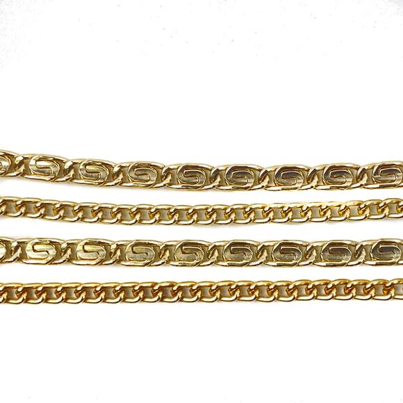 Sarah Coventry Four Dimensions Necklace Gold Tone Multi Strand Chains Textured - Picture 6 of 10